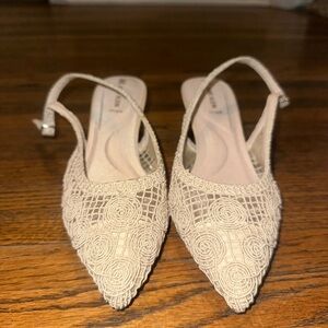 Anne Klein Cream Slingback Heels